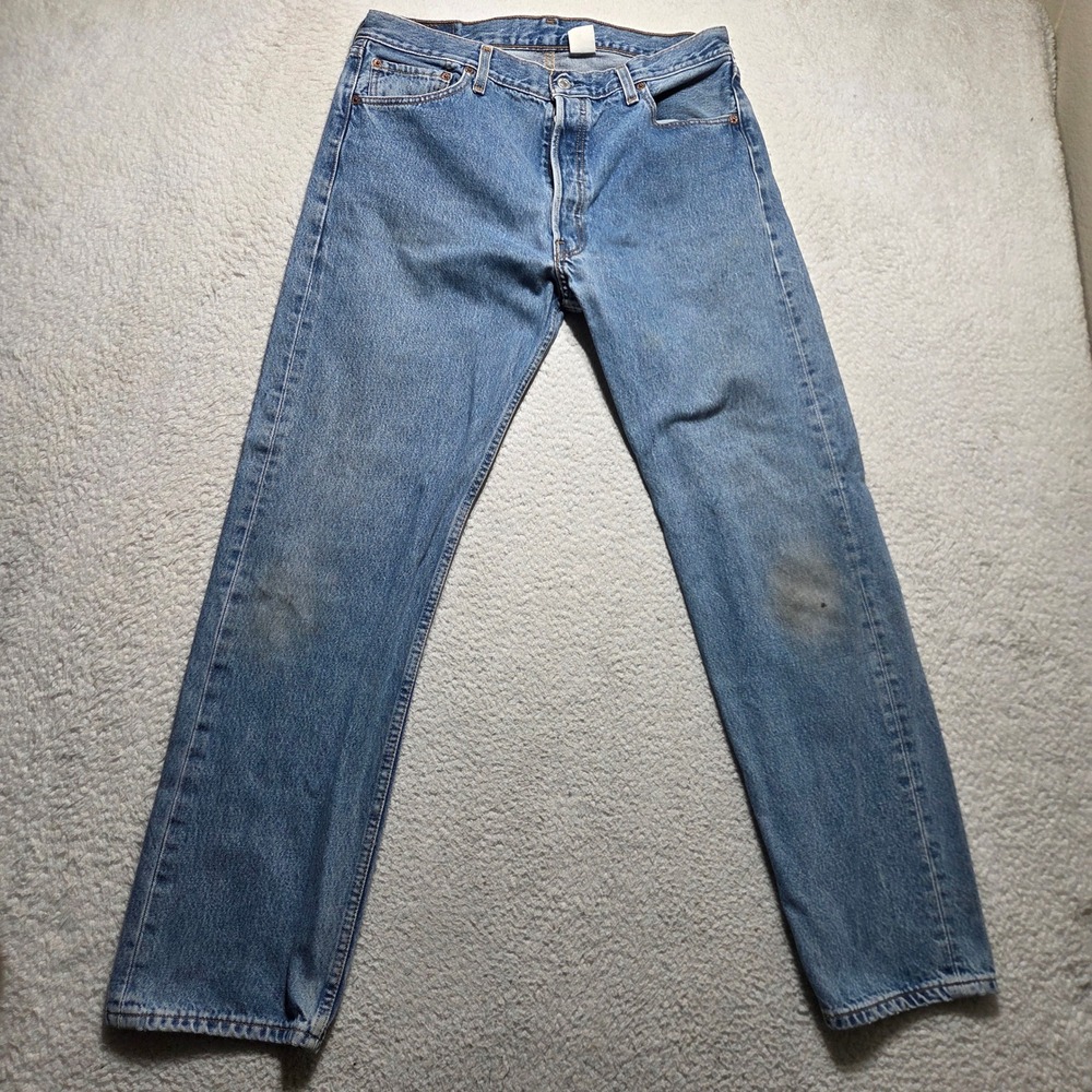Vintage 90s Levis 501 Jeans Women 36 Blue Straight Leg Denim Classic Casual